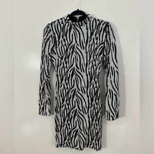 Black and White Sequin Dress. Boutique based Dress.